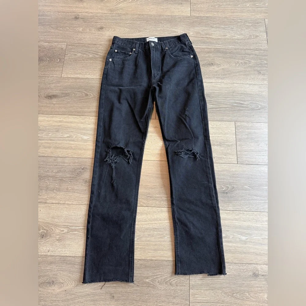 ADOLDE Cherie High Rise Straight Jean in Black 27 - Picture 4 of 12